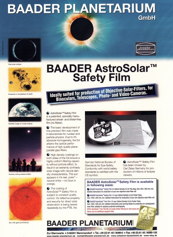 Baader AstroSolar Safety Film ND 5.0