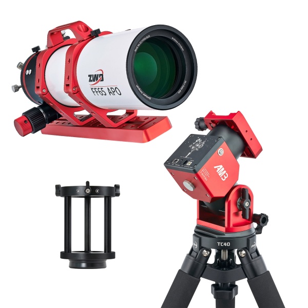 ZWO FF65 Telescope, AM3 Mount, TC40 Tripod & 160mm Pier Extension Bundle